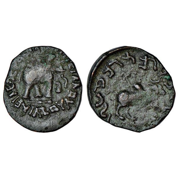 Ancient India: Indo-Scythians, Azes (48-25 BC), copper coin, Senior ISCH 100.70, 8.69g.