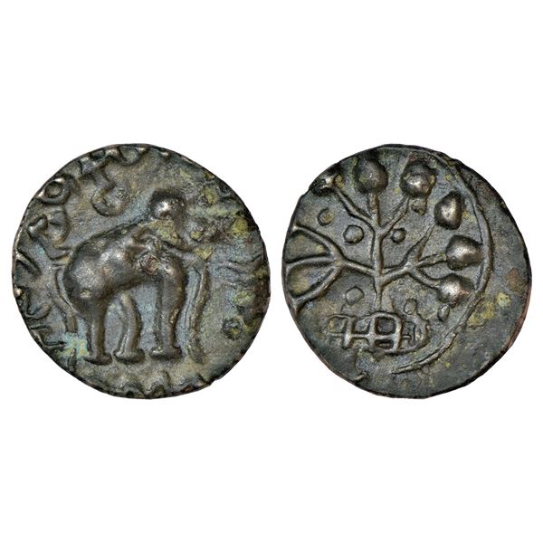 Ancient India: Satavahanas, alloyed copper coin of Gotamiputa Siri Satakani (64-85 AD), 1.94g