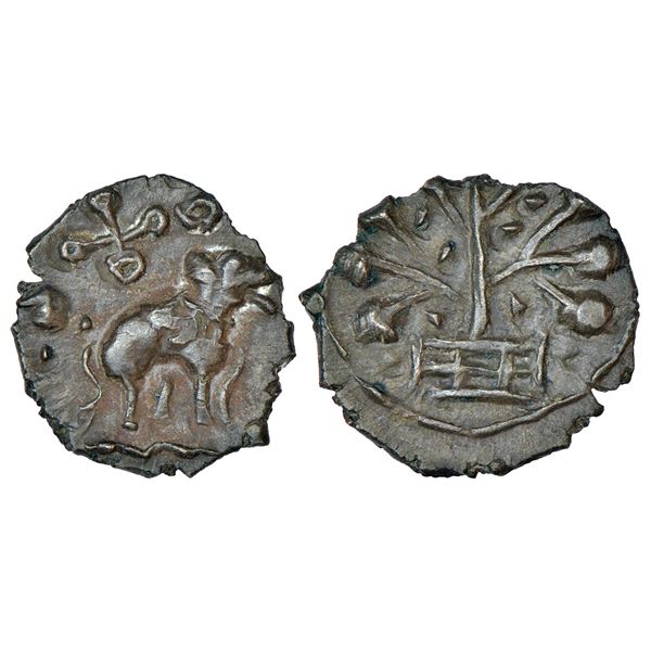 Ancient India: Satavahanas, alloyed copper coin of Gotamiputa Siri Satakani (64-85 AD), 1.86g