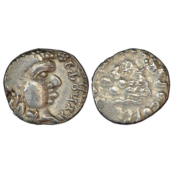 Ancient India: Satavahanas, Vasithiputra Siri Satakarni (118-147 AD), silver drachm, 'portrait' type