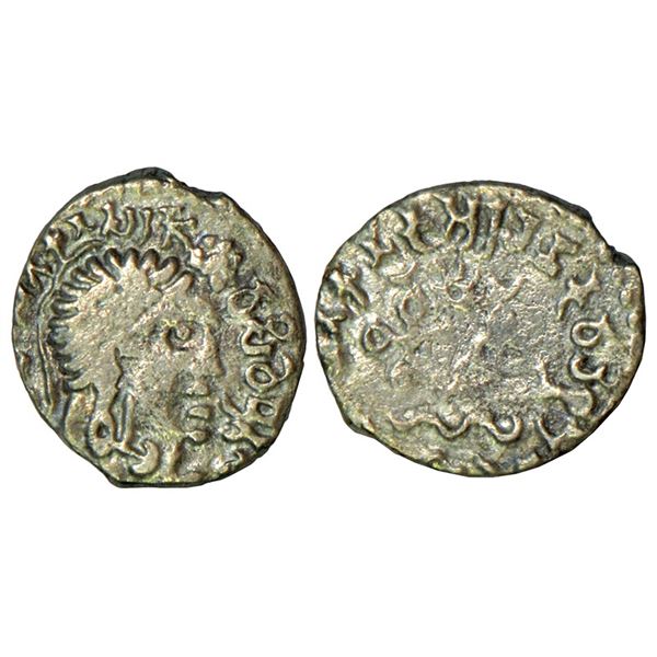 Ancient India: Satavahanas, Vasithiputa Siri Vijaya Satakani (170-180 AD), silver drachm, 'portrait'