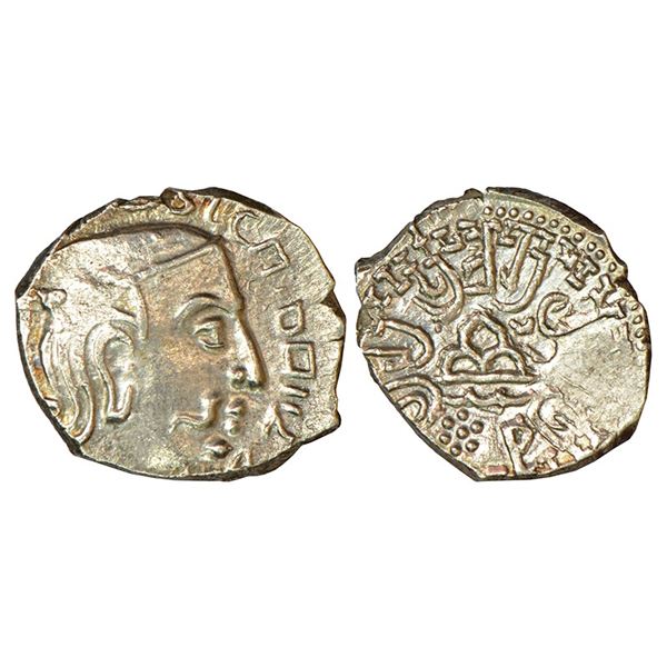 Ancient India: Western Kshatrapas, house of Jivadaman II, silver Drachm of Rudrasena IV, 2.07g