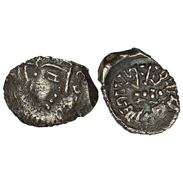 Ancient India: Gupta Empire, silver drachm of Skanda gupta (450-475 AD), Gujarat 'bull' type, 1.55g