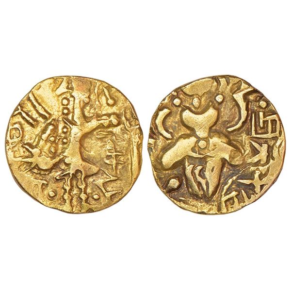 Ancient India: Kidarite Huns in Kashmir, base gold dinar in name of 'Narendra', (400-500 AD), 7.40g