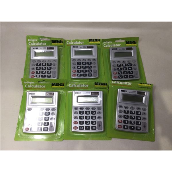 Menji Dual Power 8-digit Calculators (6ct)