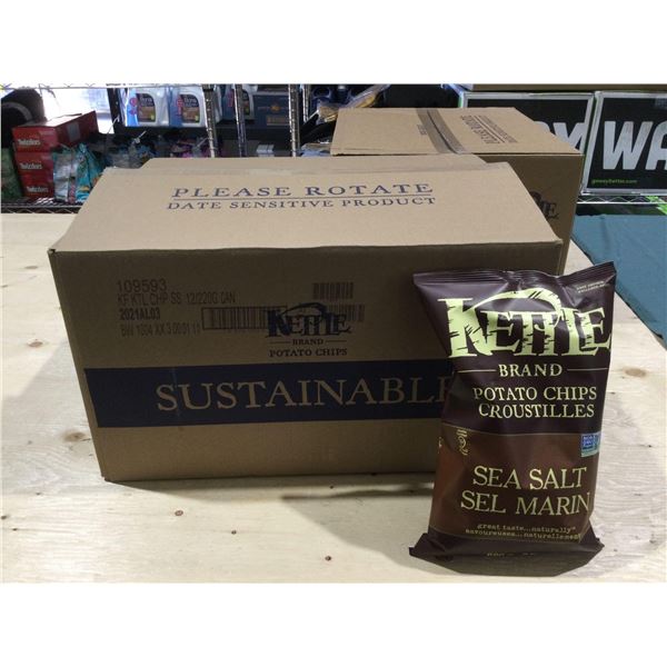 Kettle Brand Sea Salt Potato Chips (12 x 220g)