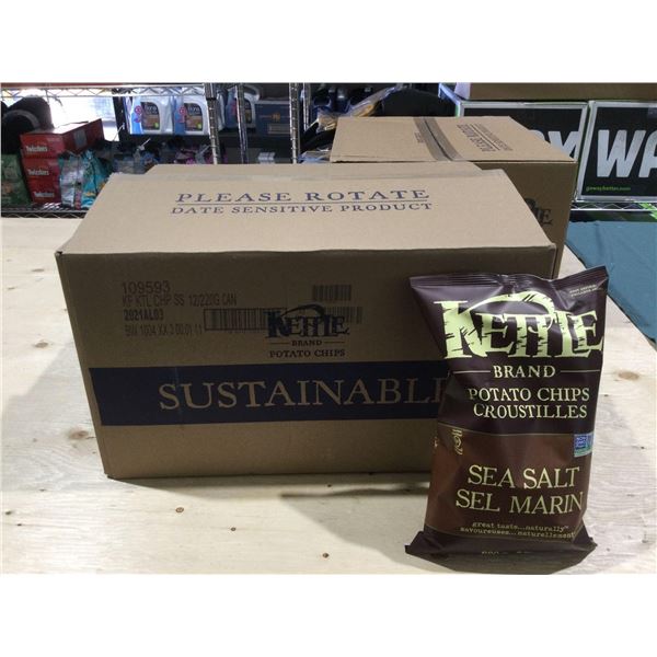 Kettle Brand Sea Salt Potato Chips (12 x 220g)