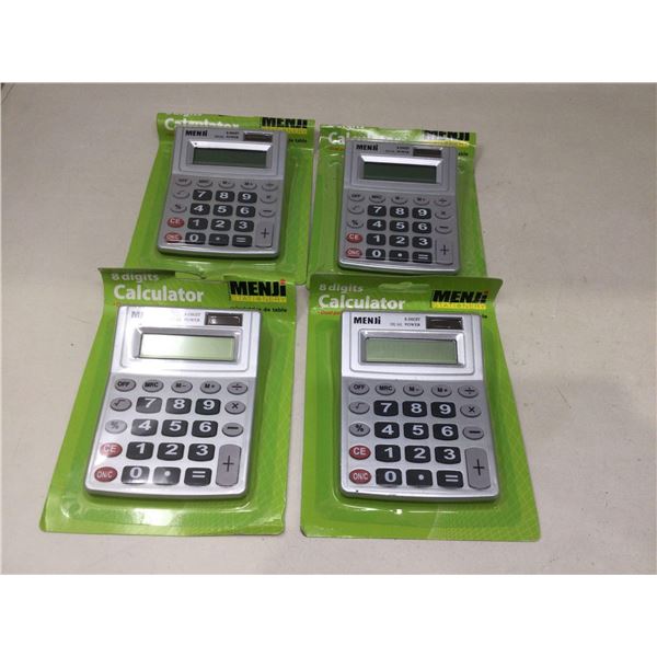 Menji 8- Digit Dual Power Calculator (4ct)