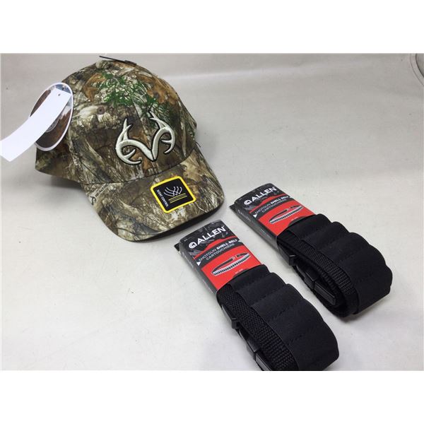 Scent Control Camo Hat and Allen Shotgun Shell Belts