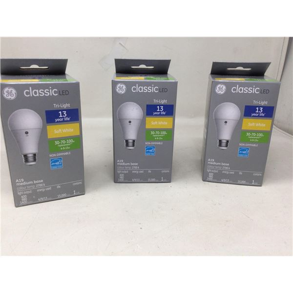 Ge Classic LED Tri-Light (replaces 30-70-100w) Soft White (3pk)