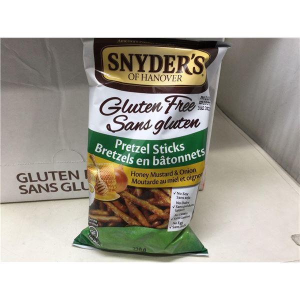 Case of Snyders Gluten Free Pretzel Sticks- Honey Mustard & Onion (12 x 220g)