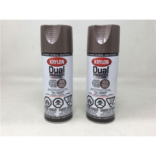 Krylon Dual Paint & primer-Brown Hammered (2 x 340g)