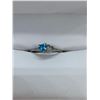 Image 1 : Blue Topaz Cubic Zirconia Heart Shaped Ring, Size 8