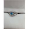 Image 2 : Blue Topaz Cubic Zirconia Heart Shaped Ring, Size 8