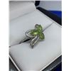 Image 2 : Silver Peridot Rhodium Plated ring, size 8