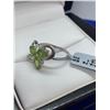 Image 3 : Silver Peridot Rhodium Plated ring, size 8
