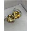 Image 3 : Silver Citrine Rhodium Plated Earrings