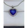 Image 1 : Titanic Silver heart shaped necklace with blue gemstone