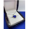 Image 2 : Titanic Silver heart shaped necklace with blue gemstone