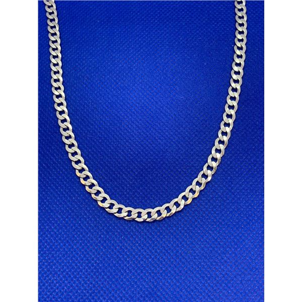 Sterling Silver Cubana Style Chain- 22''