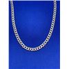 Image 1 : Sterling Silver Cubana Style Chain- 22''