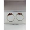 Image 2 : Red Bead Hoop Earrings
