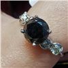 Image 5 : 10K White Gold Fancy Black Diamond(1.75ct) Diamond(0.2ct) Claw Set, 4 Side Diamonds(Si,G-H) Ring (~S