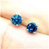 Image 1 : 14K White Gold 2 Fancy Diamond(0.38ct) Blue Diamond Studs Earrings (~weight 0.4g), Made in Canada, S