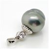Image 1 : Silver Tahitian Pearl(12-13Mm) Cubic Zirconia 925 Marking Pendant (~weight 5g), Suggested Retail Val
