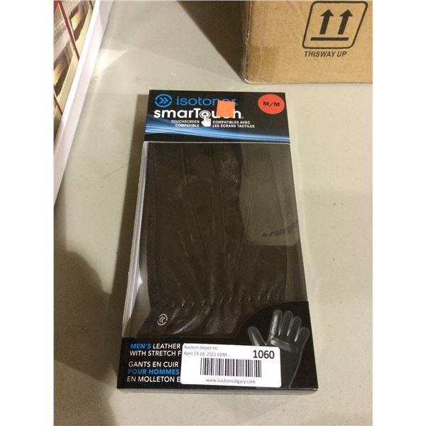 Isotoner Mens Smartouch Stretch Leather Gloves - M/M