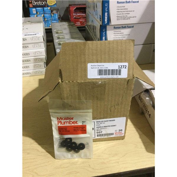 Case of ~20 Master Plumber Bevelled Faucet Washers 1/4R - 9/16in OD