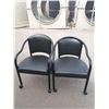 Image 2 : Black Vinyl Restaurant Arm Chair with castors -pre owned Lot of 2