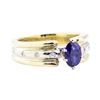 Image 1 : 1.28 ctw Sapphire and Diamond Ring - 14KT Yellow and White Gold