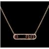 Image 1 : 0.41 ctw Ruby and Diamond Necklace - 14KT Rose Gold