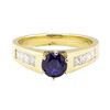 Image 2 : 1.60 ctw Blue Sapphire and Diamond Ring - 14KT Yellow Gold