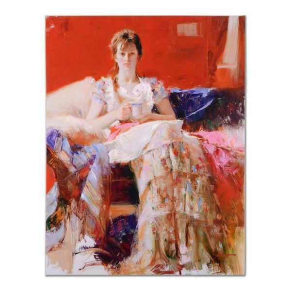 Pino (1939-2010),  Afternoon Tea  Artist Embellished Limited Edition on Canvas,