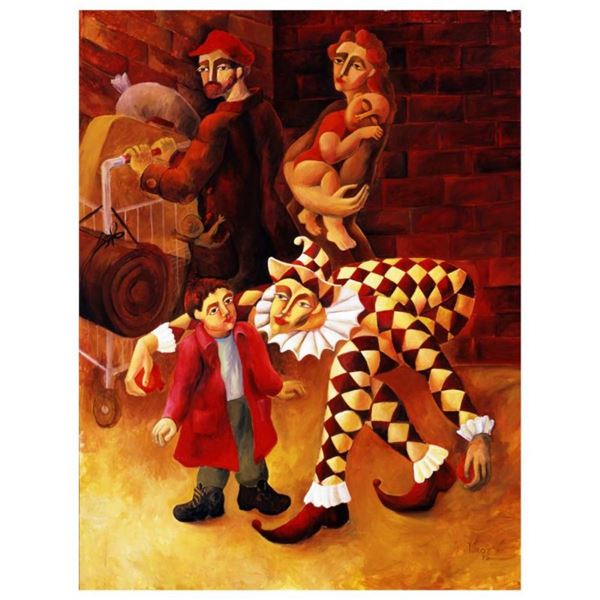 Yuroz, "The Harlequin's Gift" Hand Signed Limited Edition Serigraph on Canvas wi