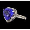 Image 2 : GIA Cert 7.72 ctw Tanzanite and Diamond Ring - 14KT White Gold