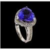 Image 4 : GIA Cert 7.72 ctw Tanzanite and Diamond Ring - 14KT White Gold