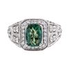 Image 2 : 3.36 ctw Rectangular Cushion Brilliant Alexandrite And Round Brilliant Cut Diamo