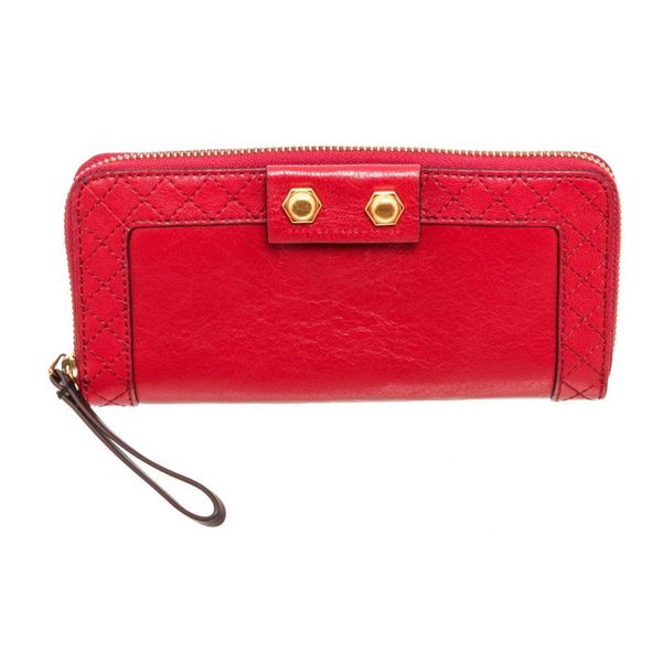 Marc By Marc Jacobs Red Leather Zippy Wallet