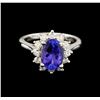 Image 2 : 2.61 ctw Tanzanite and Diamond Ring - 14KT White Gold