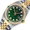 Image 2 : Rolex Mens 2 Tone Green String Diamond & Emerald Datejust Wristwatch Serviced Po