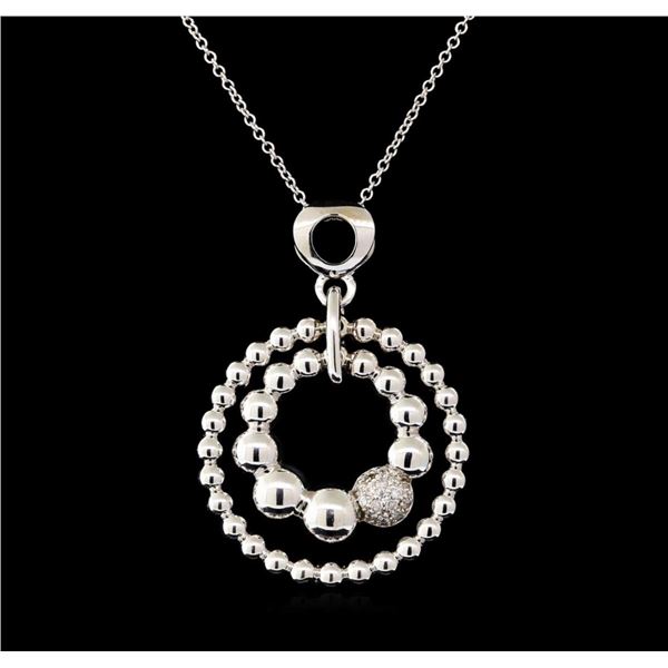 0.12 ctw Diamond Pendant With Chain - 14KT White Gold