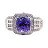 Image 1 : 2.90 ctw Tanzanite and Diamond Ring - 14KT White Gold