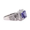 Image 2 : 2.90 ctw Tanzanite and Diamond Ring - 14KT White Gold