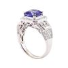 Image 4 : 2.90 ctw Tanzanite and Diamond Ring - 14KT White Gold