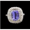 Image 2 : 14KT White Gold 3.18 ctw Tanzanite and Diamond Ring