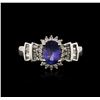 Image 1 : 14KT White Gold 1.03 ctw Tanzanite and Diamond Ring