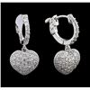 Image 2 : 1.03 ctw Diamond Earrings - 14KT White Gold